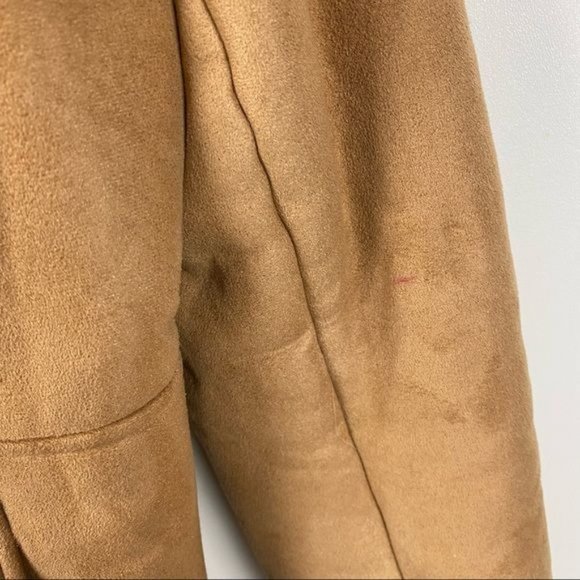 Talbots Faux Suede Car Coat Animal Print Faux Fur Large - Picture 5 of 7